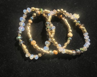 3 piece stretch beaded bracelet set