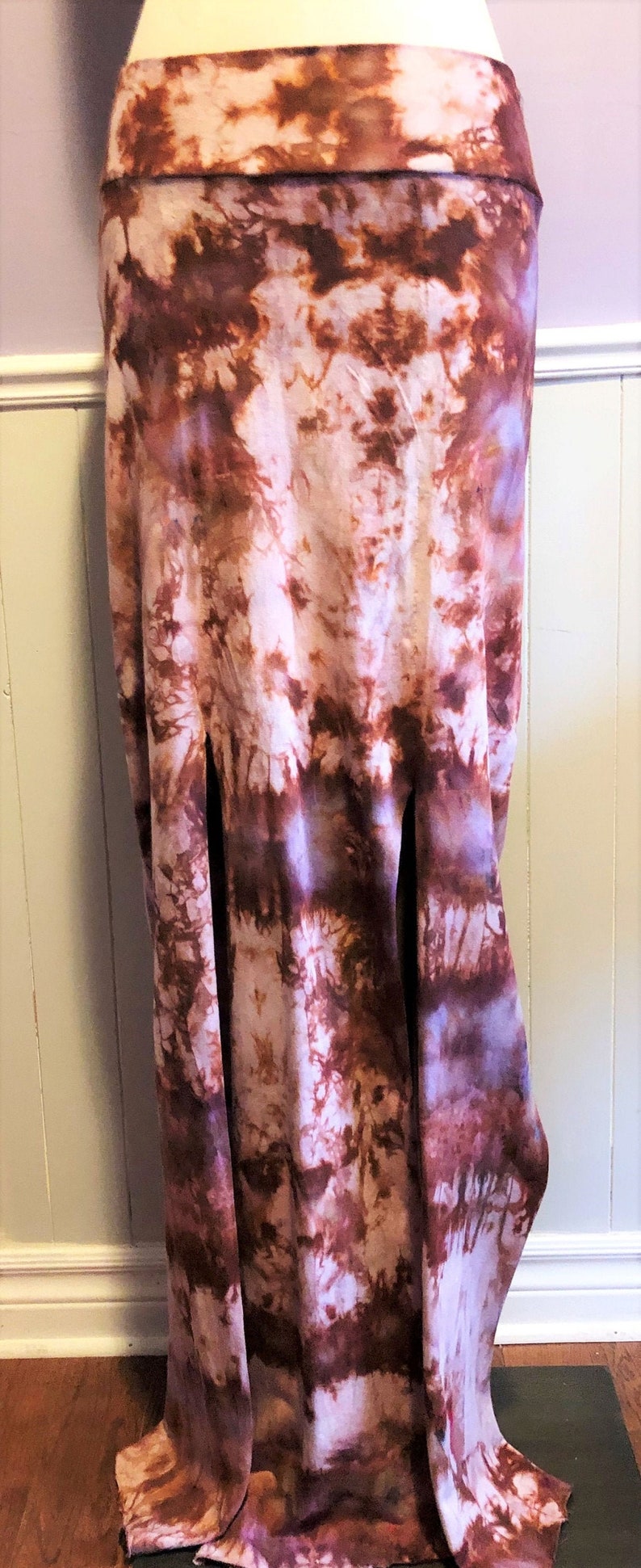 Desert Rose Double Slit Skirt Festival Fashion Organic Clothing Goa Clothing * Hippie Tie Dye Clothing