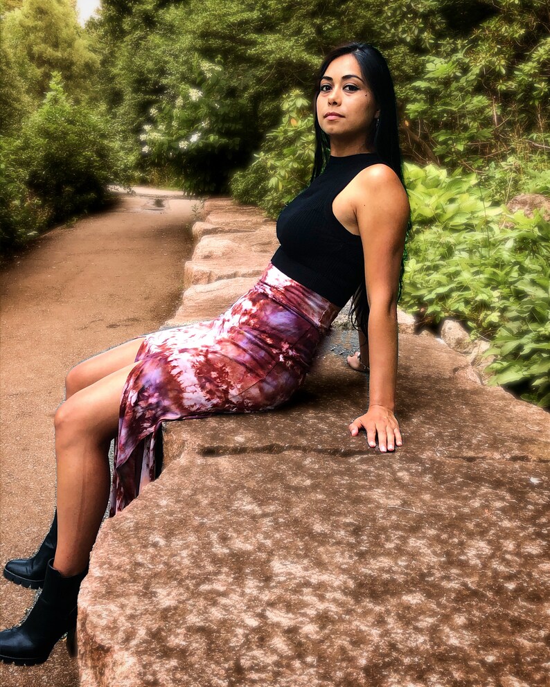 Desert Rose Double Slit Skirt Festival Fashion Organic Clothing Goa Clothing * Hippie Tie Dye Clothing