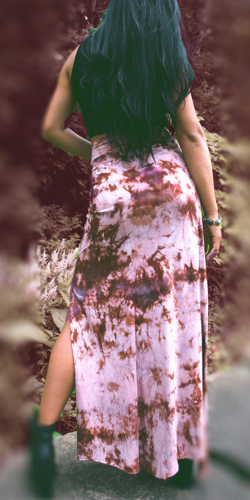 Desert Rose Double Slit Skirt Festival Fashion Organic Clothing Goa Clothing * Hippie Tie Dye Clothing