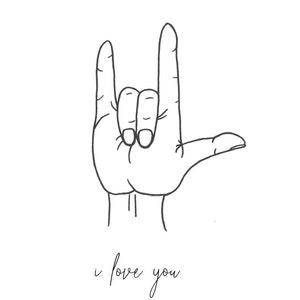 i love you / sign language / minimalist / single line drawing