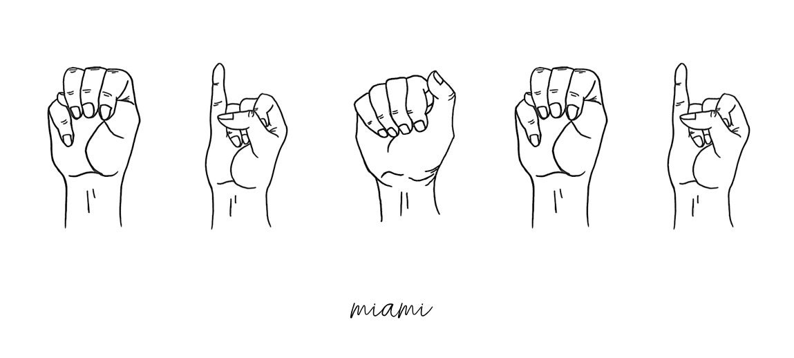 City / wall art / sign language / fingerspelling / hand Etsy
