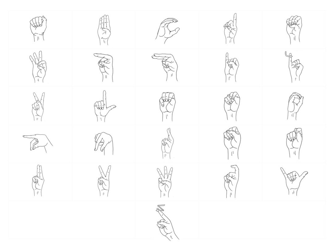 A to Z / Alphabet / Sign Language / Wall Art - Etsy