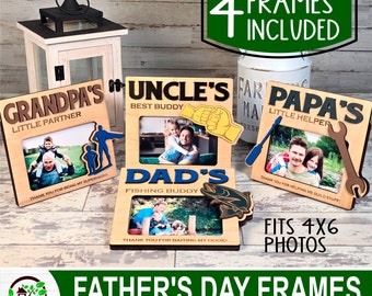 Father's Day Frames 4x6 | SVG Files for Laser Cutter | Commercial Use Okay | Gift for Dad | Laser File