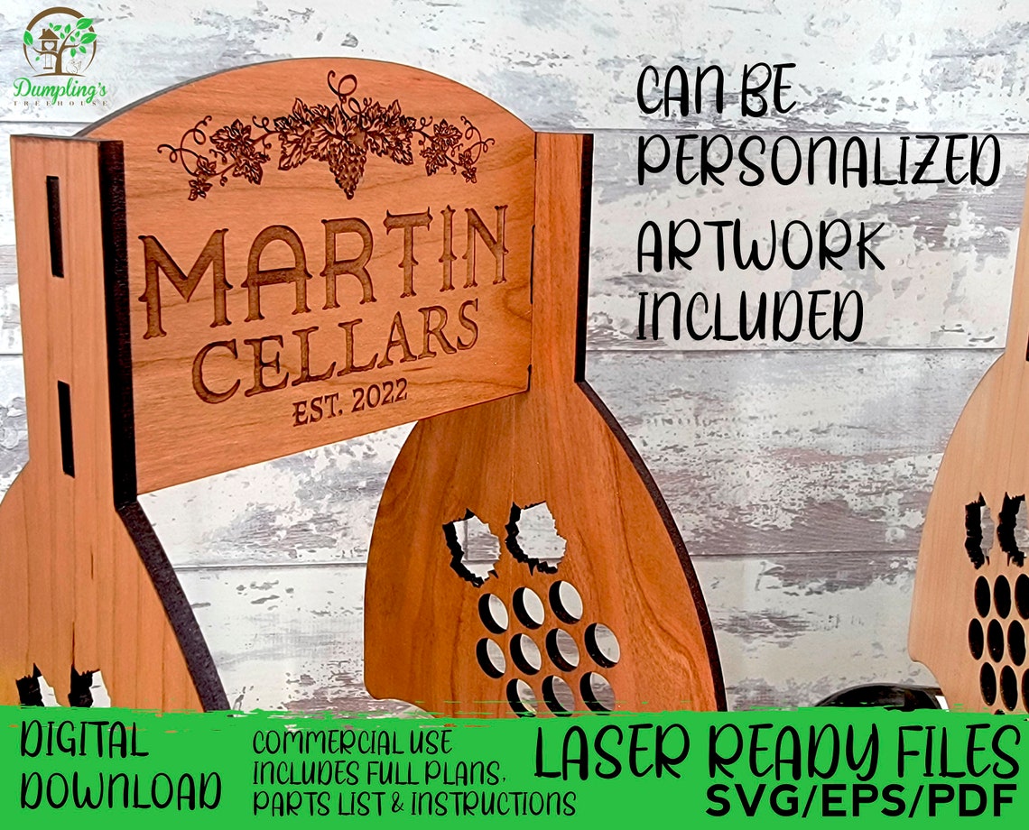Tabletop Wine Rack Laser Ready File File Etsy
