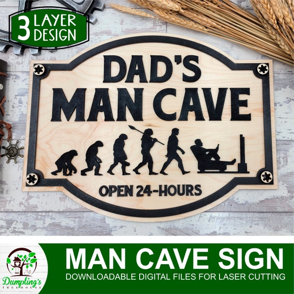 Man Cave Sign-Premium Laser Ready File