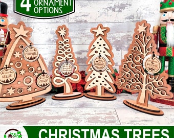 Layered Weihnachtsbaum Set-Personalisiert | Laserfertige Datei | Glowforge-Datei | Kommerzielle Nutzung