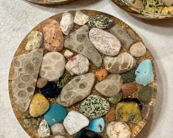 Beach Theme Coasters | Petoskey Stones | Michigan Rocks