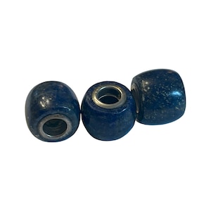 SALE! - Handcrafted Lapis Lazuli Charm Beads with Sterling Silver