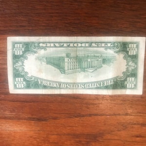 1950 10 Dollar Bill. C Series. No in God We Trust on the Bill. 