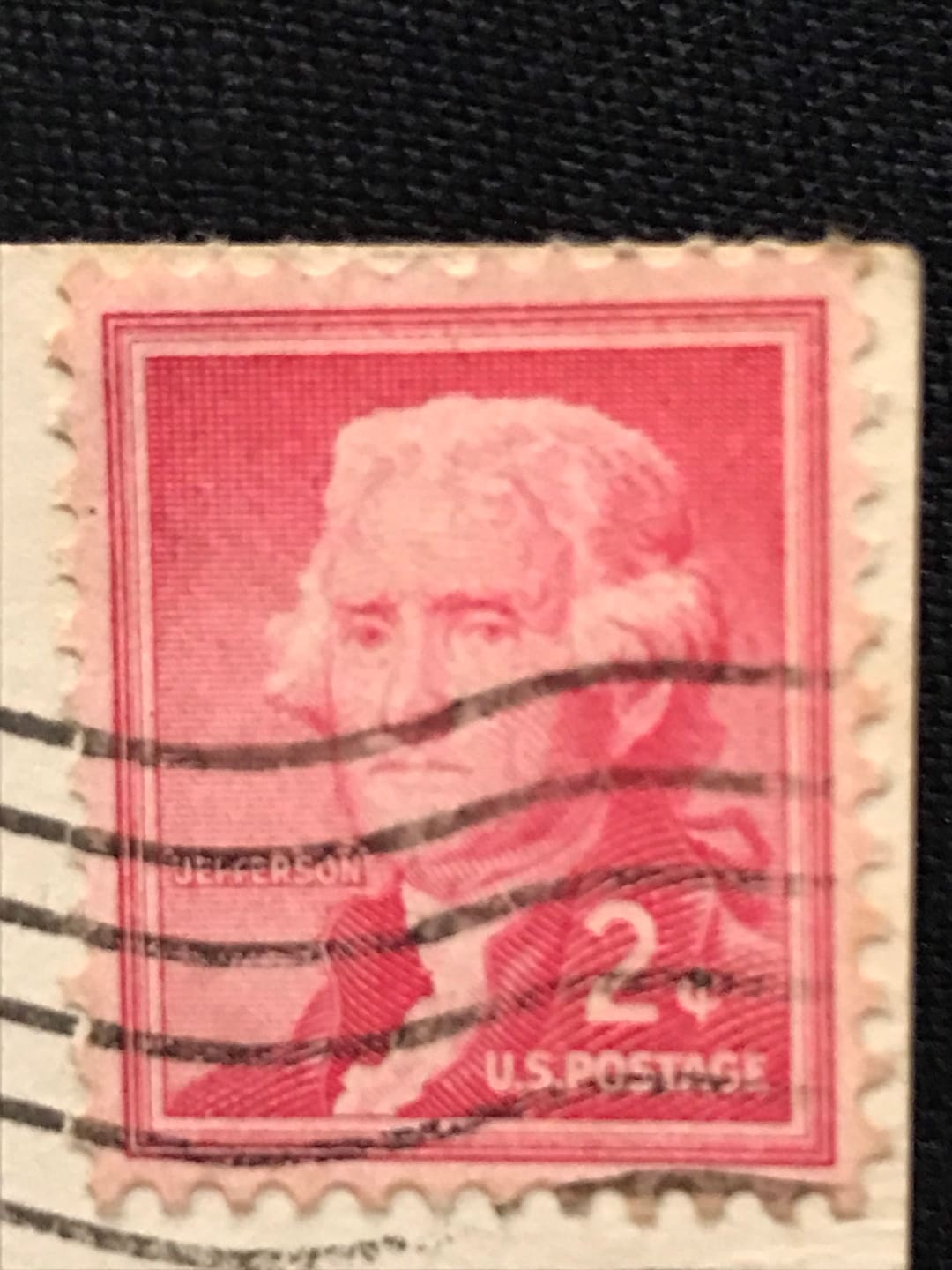 Rare Thomas Jefferson Red 2 Cent US Postage Stamp. Very Good Condition