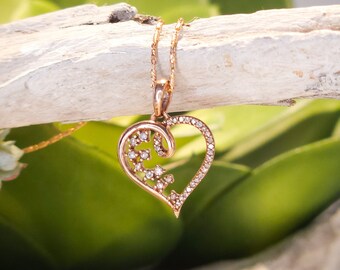 Diamant roségouden hart