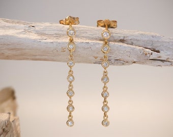Diamond Single Strand Earrings