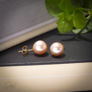 Pink Pearl 14k Stud Earrings