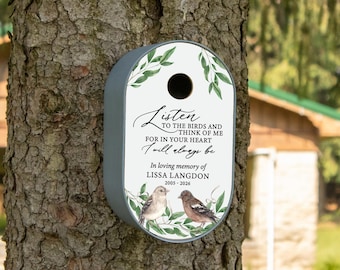 Memorial Bird House | Custom Sympathy Gifts | Personalized In Memory of Bird House | Bereavement Bird Watcher Gift | Memorial Garden Gifts