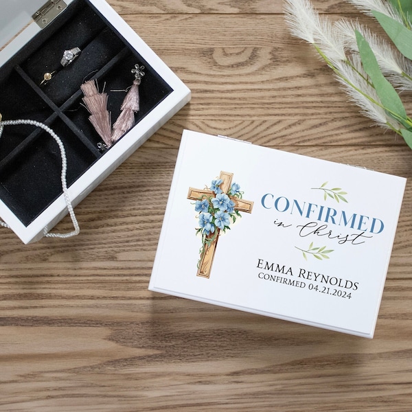 Confirmation Gifts for Girls | Personalized Confirmation Jewelry Box | Girl Confirmation GIft | Christian Catholic Confirmation Gift Box