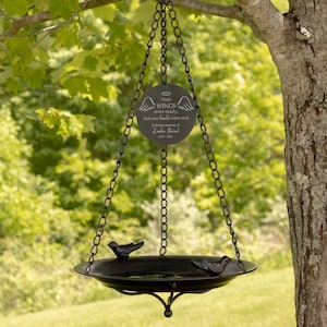 Custom Bird Bath Memorial Gift | Personalized Sympathy Gift | Garden Remembrance Gifts | Wings Ready Memorial | Bereavement Gift