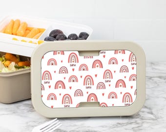 Custom Boho Rainbow Lunch Box | Back to School Girly Bento Box | Personalized Toddler Child School Lunch Box | School Gifts for Kids