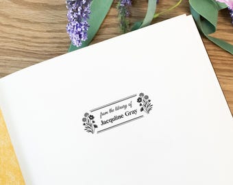 From the Library Of Book Stamp | Book Lover Gifts | Personalized Book Embosser | Bookish Gifts for Her | Custom Self Inking Stamp for Books