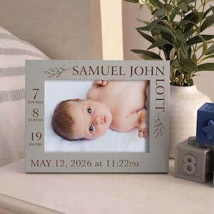 Baby Birth Announcement Frame | Newborn Baby Birth Stats Frame | Custom Baby Girl Picture Frame | Girl Nursery Decor | Gift for Baby Girl