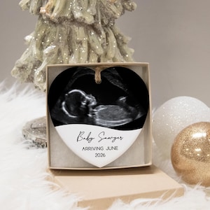 Ultrasound Photo Christmas Ornament | Custom Sonogram Ornament | Christmas Pregnancy Keepsake Gift | Grandparent Pregnancy Announcement Gift