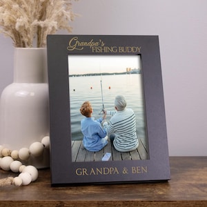 Grandpa's Fishing Buddy Picture Frame | Personalized Grandpa Fishing Picture Frame | Father's Day Gift for Grandpa | Grandpa Picture Frame