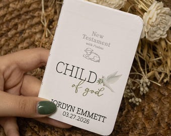 Bible personnalisée pour bébé | Bible de poche enfant de Dieu | Cadeau religieux pour baby shower | Cadeaux de baptême pour bébé | Bible de bienvenue pour nouveau-né (LSG)