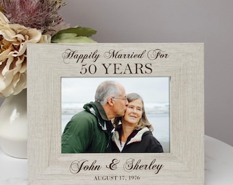 50th Anniversary Picture Frame | 50th Anniversary Gift for Parents | Personalized 50 Years Anniversary Frame | Anniversary Gift for Couples