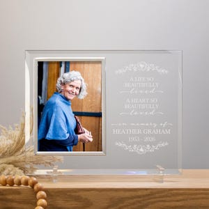 In Memory Of A Beautiful Life Picture Frame | Personalized Memorial Picture Frame | Custom Sympathy Gift | Heart So Loved Bereavement Gift