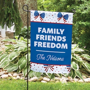 Fourth of July Garden Flag | Personalized Independence Day Flag | 4th of July Home Decor | Red White Blue Decor | USA Themed Garden Decor