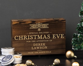 Christmas Eve Whiskey Smoker Kit | Engraved Cocktail Smoker Set | Smoked Bourbon Drink | Whiskey Lover Boxed Set Gift | Xmas Gift for Him