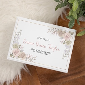 First Communion Jewelry Box | Baptism Gifts for Girls | Personalized Religious Gift | Confirmation Gift for Her | First Holy Communion Gift