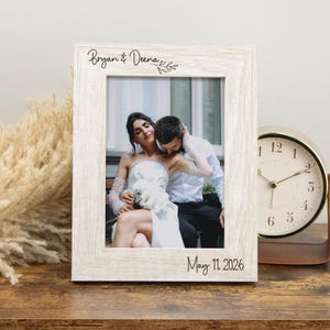 Personalized Wedding Gift for Couples | Wedding Picture Frame | Engraved Anniversary Picture Frame | Custom Engraved Wedding Photo Frame