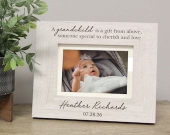 Grandchild Gift From Above Picture Frame | Personalized Grandchild Picture Frame | Custom Grandchildren Picture Frame | New Grandma Gift