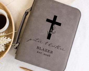 Personalized Wedding Bible Guest Book Bible Cover | Cross Wedding Gift Bible Cover | Custom Mr and Mrs Wedding Bible Cover Gift