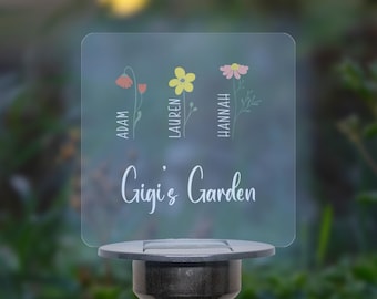 Grandma's Garden Solar Garden Stake | Garden Decor for Grandmother | Outdoor Yard Nanny Solar Gift | Personalized Gift from Grandchildren