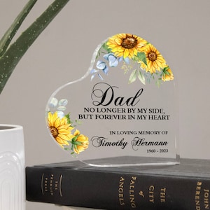 Dad Memorial Heart Decor | Personalized Father Memorial Gift | Dad Forever in Our Heart Sympathy Gift | Loss of Dad Gifts | In Memory of Dad