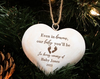 Personalized Child Loss Memorial Ornament | Miscarriage Christmas Ornament | Sympathy Heart Ornament for Loss of Child | Memorial Ornament