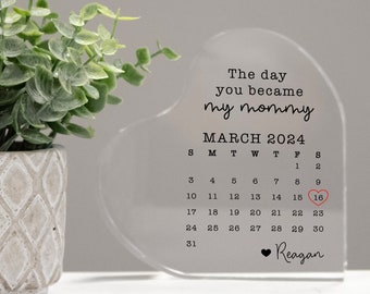 The Day You Became My Mommy Keepsake Heart | Personalized First Mother's Day Gift | New Mom Gift Idea | Mother Gift from Baby | Baby Shower