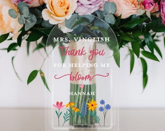 Personalized Teacher Gift | Teacher Flower Vase | Teacher Thank You Gift | Teacher Appreciation Gifts | Christmas Gift for Teachers