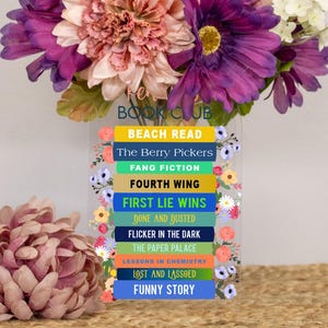 Book Lover Flower Vase | Gift for Reader | Christmas Gift Vase with Book Spines | Custom Favorite Books Decor | Bookish Shelf Decor