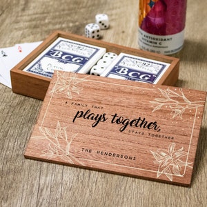 Families that Play Together Card Game Box | Game Night Gift | Family Game Night | Game Table Gift with Cards and Dice | Fun Gift for Family