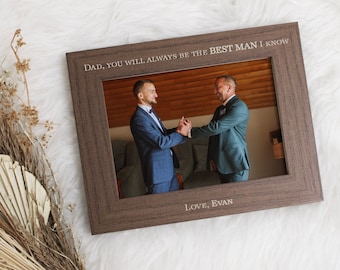 Dad Best Man Picture Frame | Personalized Father of the Groom Gift | Dad Best Man Gift from Groom | Dad Best Man Wedding Gift from Son