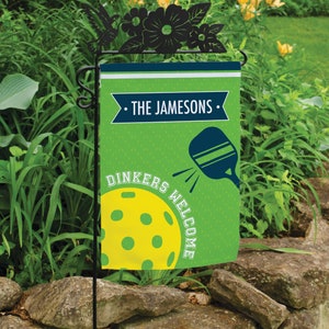 Pickleball Garden Flag | Personalized Pickleball Lover Sign | Pickleball Family Home Sign | Dinkers Welcome | Pickleball Club Gift