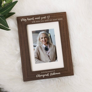 Personalized memorial picture frame with Until We Meet Again quote