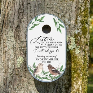 Memorial Bird House | Custom Sympathy Gifts  | Personalized In Memory of Bird House | Memorial Bird Watcher Gift | Memorial Garden Gifts