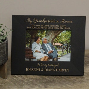 Grandparents Memorial Picture Frame | Grandparents in Heaven Picture Frame | Custom Grandparents Memorial | Grandma Grandpa Sympathy Gift