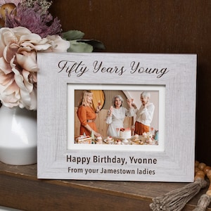 Personalized Birthday Picture Frame | Engraved 50th Birthday Picture Frame | 5x7 Birthday Photo Frame | Custom Engrave Birthday Gift for Her