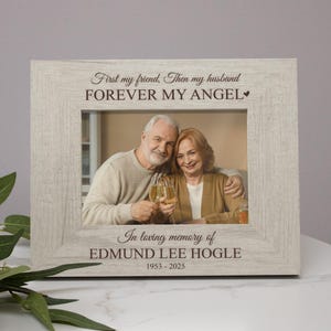 Husband Memorial Picture Frame | Memorial Gift for Loss of Husband | Personalized Sympathy Gift for Husband | Bereavement Gift Grieving Wife