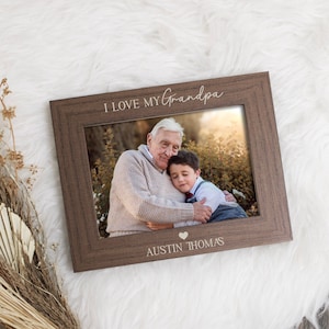 Grandpa Picture Frame Personalized | Custom Grandfather Picture Frame | Picture Frame for Grandpa | Love My Grandpa Gift from Grandchildren